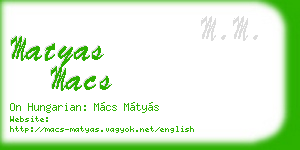 matyas macs business card